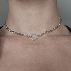 Custom Silver O Ring Chain Choker Necklace